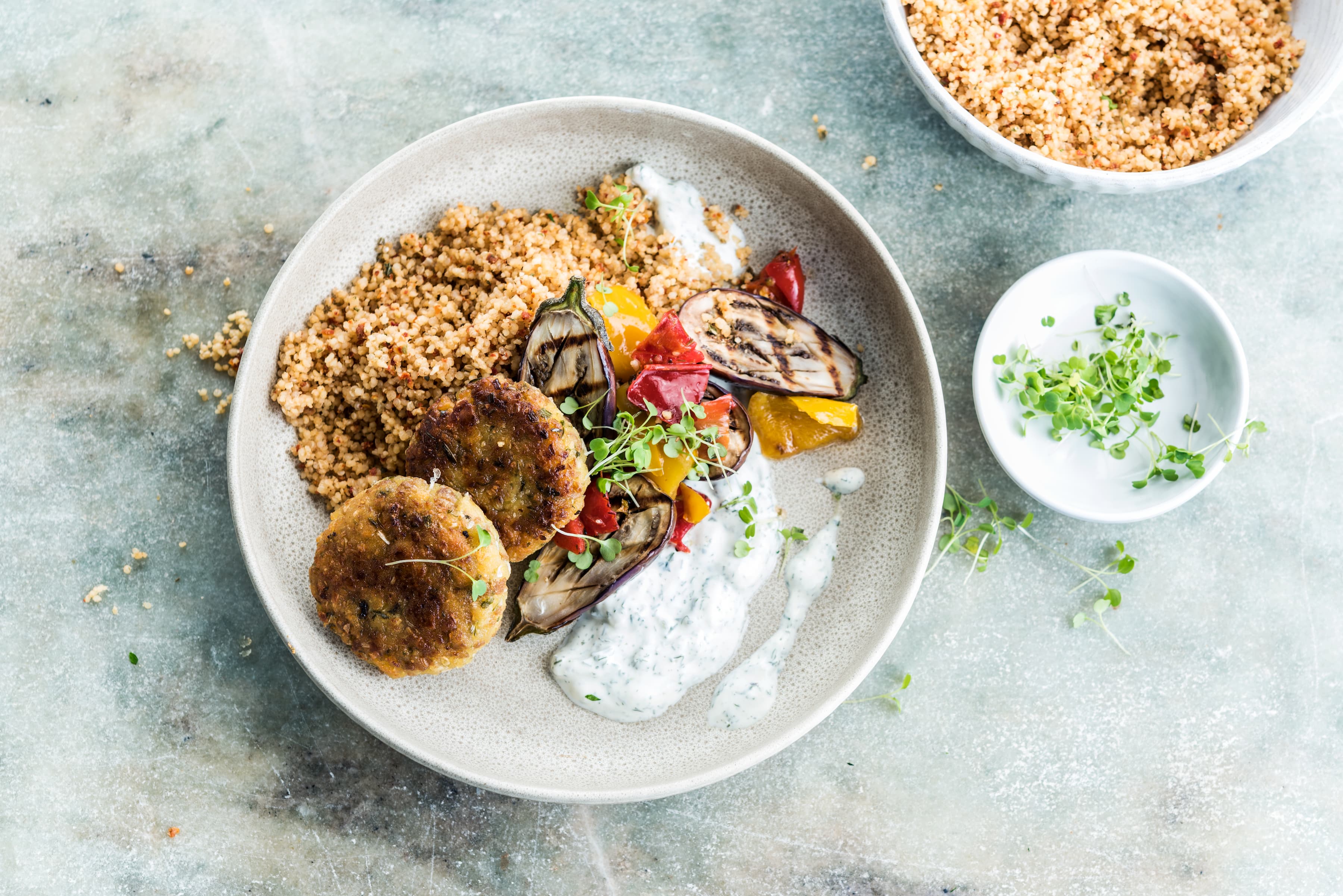 Cook & Create Vegetable Burger Falafel couscous